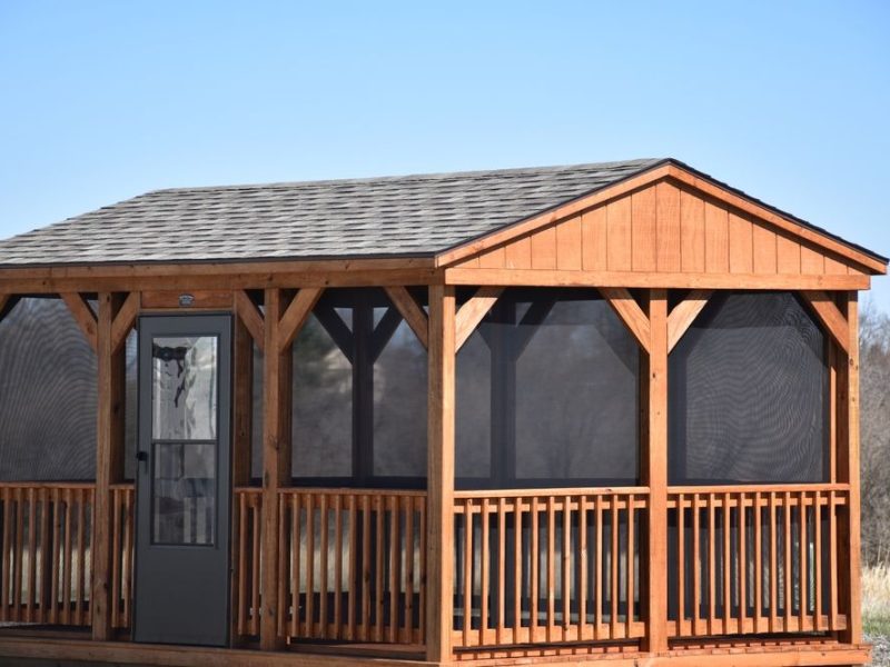 Wooden,Gazebo,In,A,Yard